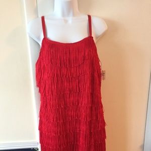 Red fringe cocktail, dance dress